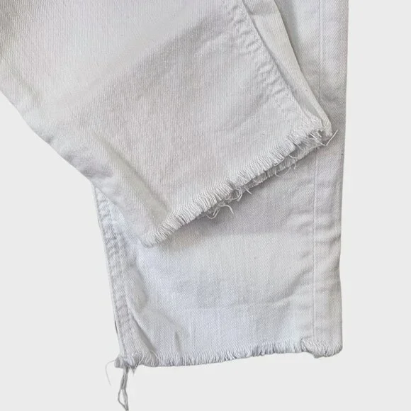 Rag + Bone The Dre High-Waisted Skinny Jeans Aged White Women's Size 27 Raw-Hem